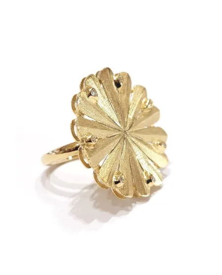 Malafimmina Marea Ring in Yellow Gold with Diamonds