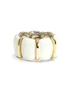 Bague Malafimmina Macaron en Or Jaune et Argent avec Émail Blanc