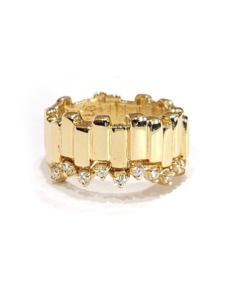 Bague Malafimmina Manhattan en or jaune avec diamants moyens