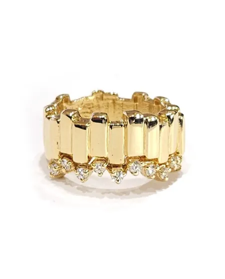 Anello Malafimmina Manhattan in Oro Giallo con Diamanti Medium