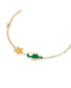 Bracelet Le bebé primegioie fortuna en or, petite étoile et gecko en émail coloré