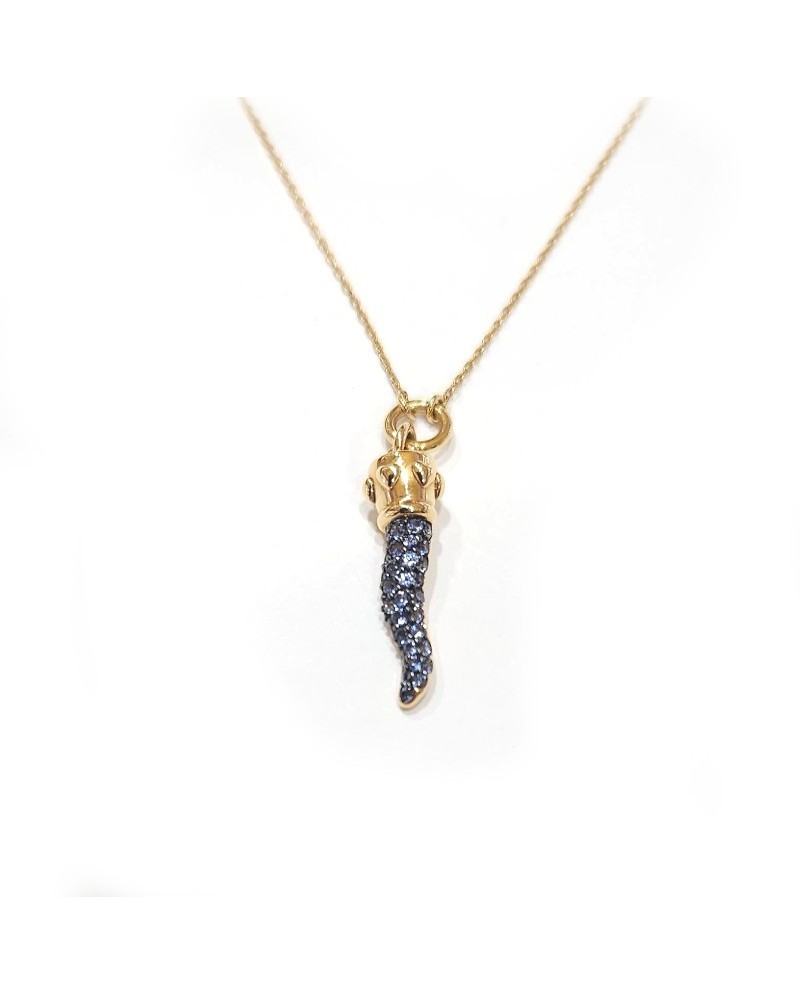 Collier ras du cou Casella Gioielli en or rose avec corne de saphir