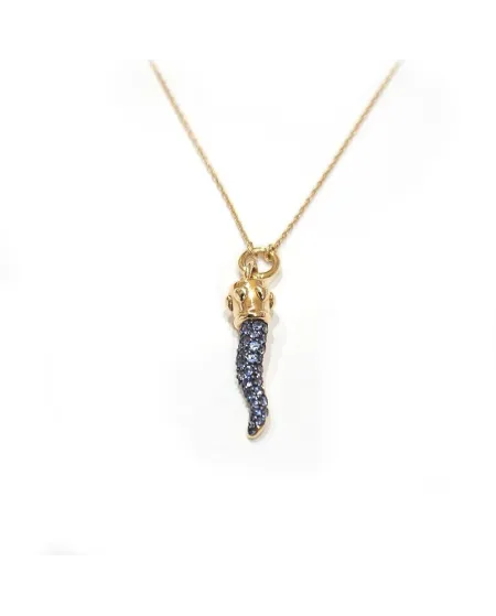 Collier ras du cou Casella Gioielli en or rose avec corne de saphir