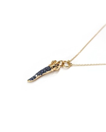 Collier ras du cou Casella Gioielli en or rose avec corne de saphir