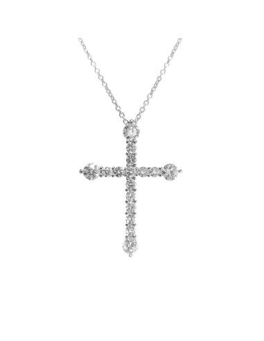 Fantasy Crivelli Choker in White Gold and Cross with Diamonds