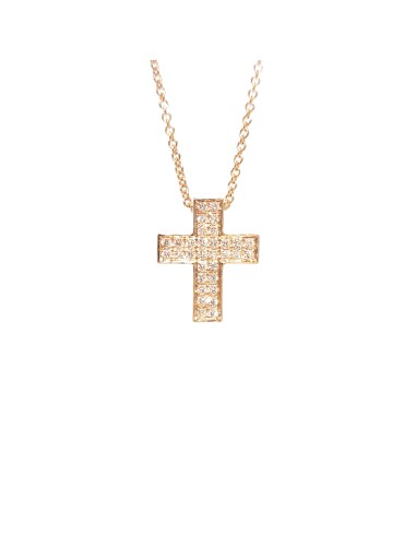 Fantasy Crivelli Choker in Rose Gold and Cross with Diamonds