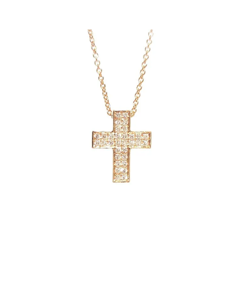 Fantasy Crivelli Choker in Rose Gold and Cross with Diamonds