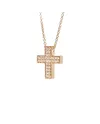 Girocollo Crivelli in Oro Rosa e Croce con Diamanti