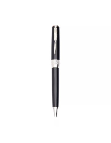 Pineider Classic Palladium Ballpoint Pen Black