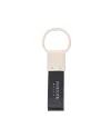 Porte-clés Pineider Daily 23 mètres en cuir lisse noir