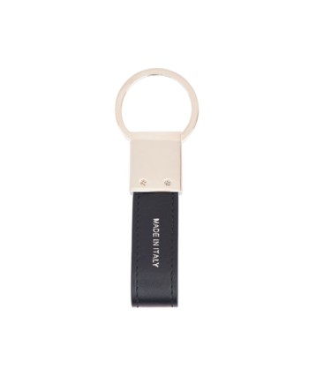 Pineider Daily 23 Meter Keyring in Smooth Black Leather