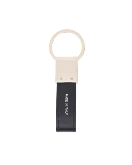 Porte-clés Pineider Daily 23 mètres en cuir lisse noir