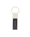 Porte-clés Pineider Daily 23 mètres en cuir lisse noir