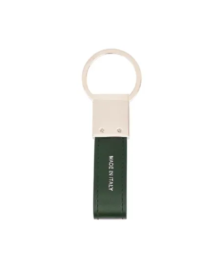 Porte-clés Pineider Daily 23 mètres en cuir lisse vert