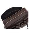 Pineider Daily Briefcase in Tumbled Brown Leather with Double Pocket