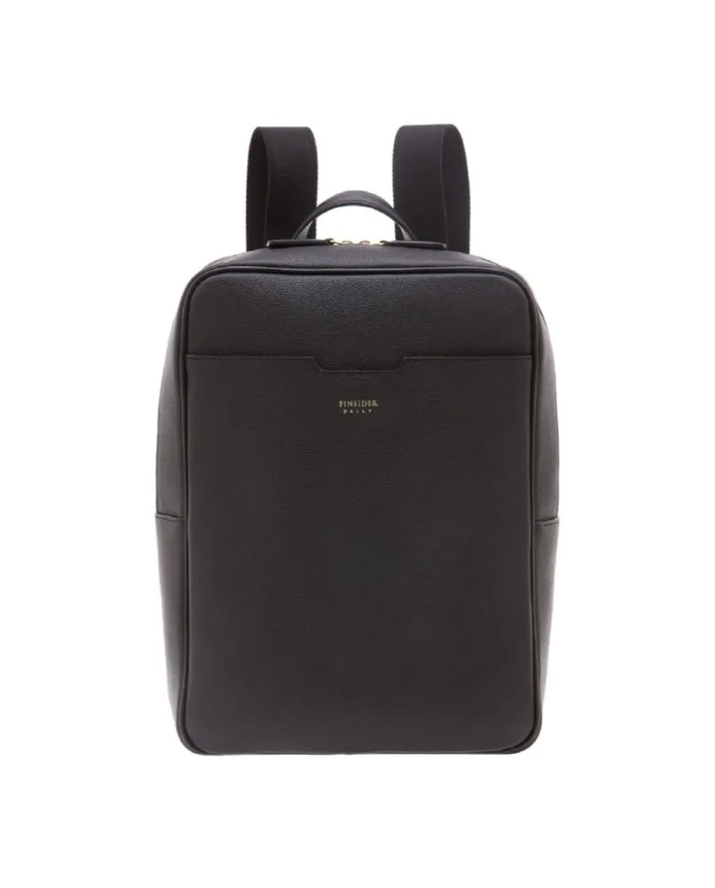 Zaino Slim Pineider Daily in Pelle Nera Bottalata Zaino Slim Pineider Daily in Pelle Nera Bottalata