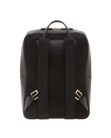 Sac à dos Pineider Daily 23 Slim en cuir noir foulonné