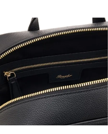 Zaino Slim Pineider Daily in Pelle Nera Bottalata