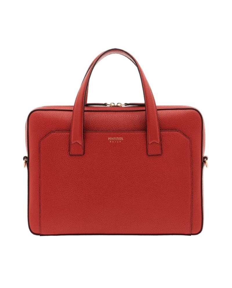 Porte-documents Slim Pineider Daily en Cuir Rouge Cardinal Bottalata