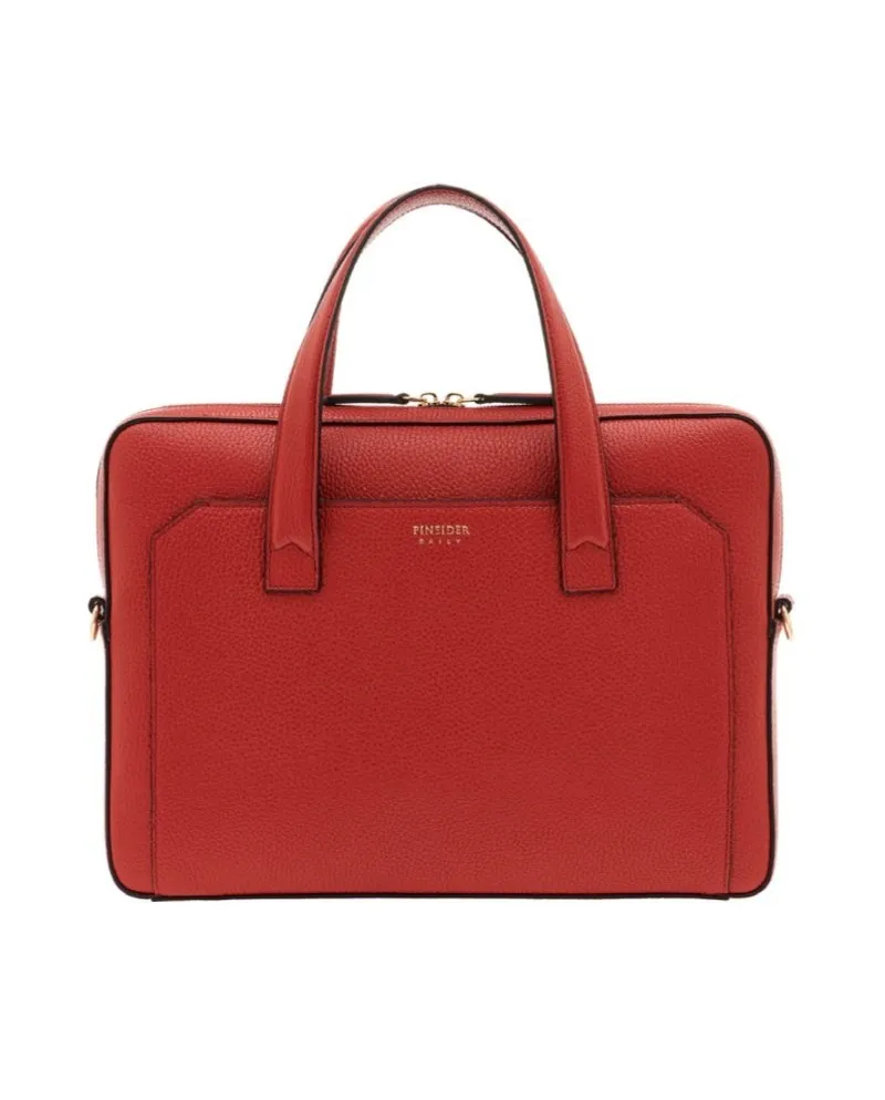 Slim Pineider Daily Briefcase in Red Cardinal Bottalata Leather Slim Pineider Daily Briefcase in Red Cardinal Bottalata Leather