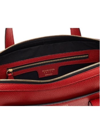 Porte-documents Slim Pineider Daily en Cuir Rouge Cardinal Bottalata