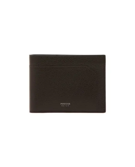 Portefeuille Pineider Daily en Cuir Marron Tumbler 8 Compartiments