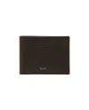 Pineider Daily Wallet in Tumbled Brown Leather 8 Compartments
