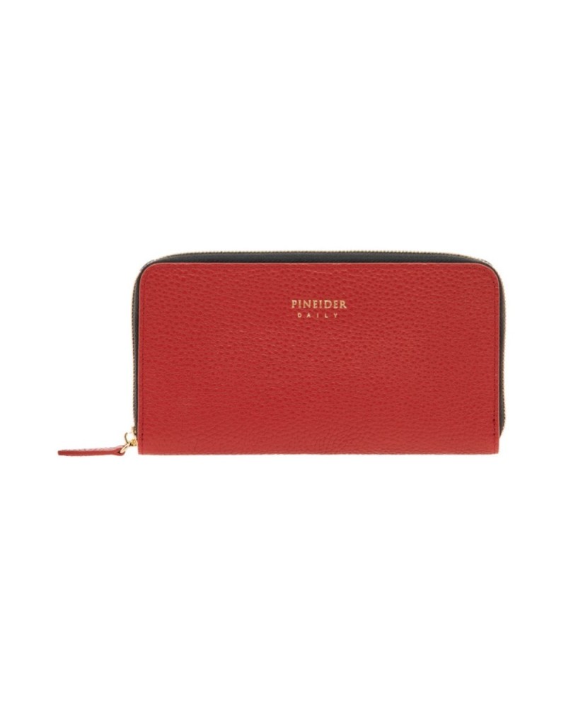 Grand Portefeuille Pineider Daily en Cuir Cardinal Bottalata Rouge