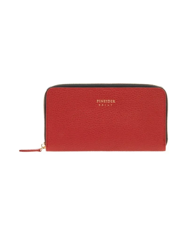 Pineider Daily Large Wallet in Red Cardinal Bottalata Leather Pineider Daily Large Wallet in Red Cardinal Bottalata Leather