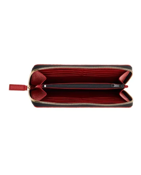 Pineider Daily Large Wallet in Red Cardinal Bottalata Leather