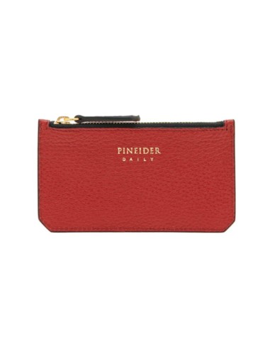Pineider Daily Card Holder in Red Cardinal Bottalata Leather