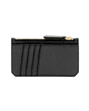 Porte-cartes quotidien Pineider en cuir noir foulonné