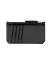 Pineider Daily Card Holder in Tumbled Black Leather