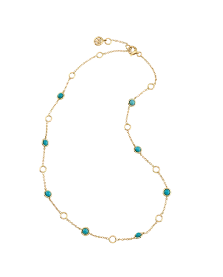 Collana Corta Chantecler in Oro Giallo con Turchesi