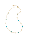 Collier Court Chantecler en Or Jaune et Turquoises