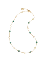 Collier Court Chantecler en Or Jaune et Turquoises