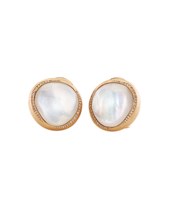 Chantecler Enchantè earrings in Rose Gold with Diamonds, Mother of Pearl and Rock Crystal