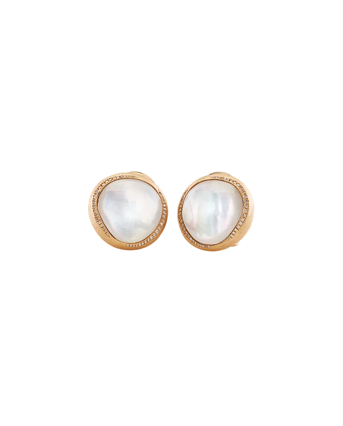 Chantecler Enchantè earrings in Rose Gold with Diamonds, Mother of Pearl and Rock Crystal