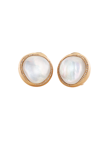 Chantecler Enchantè earrings in Rose Gold with Diamonds, Mother of Pearl and Rock Crystal