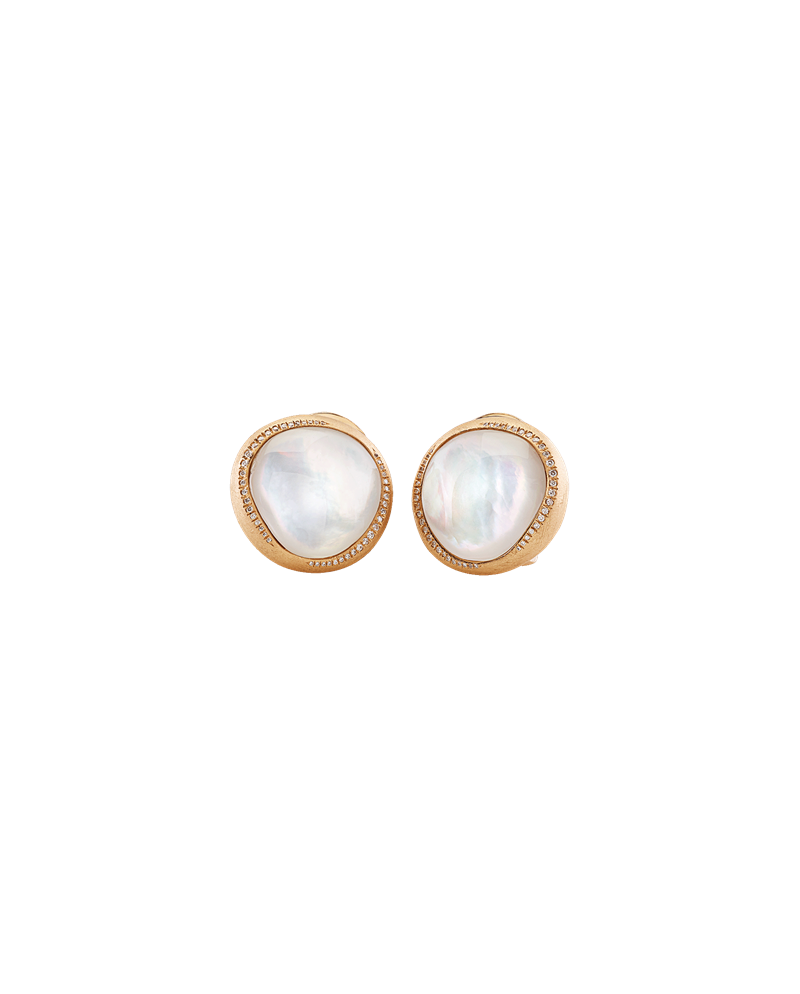 Chantecler Enchantè earrings in Rose Gold with Diamonds, Mother of Pearl and Rock Crystal
