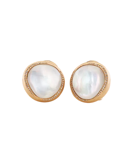 Chantecler Enchantè earrings in Rose Gold with Diamonds, Mother of Pearl and Rock Crystal