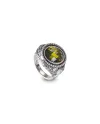 Anello Reverse Gerardo Sacco Maggio Primavera in Argento con Cristallo Verde