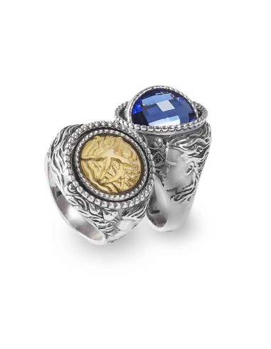 Reverse Gerardo Sacco July Summer Ring in Silver with Crystal