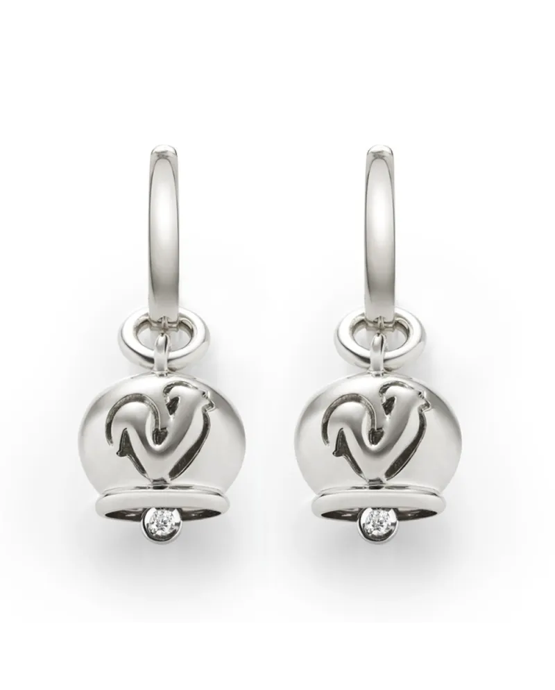 Chantecler Campanella micro earrings in white gold and a diamond