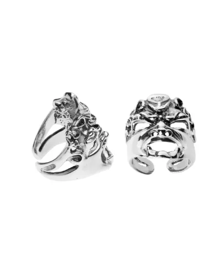 Anello Gerardo Sacco in Argento con Maschera Apotropaica