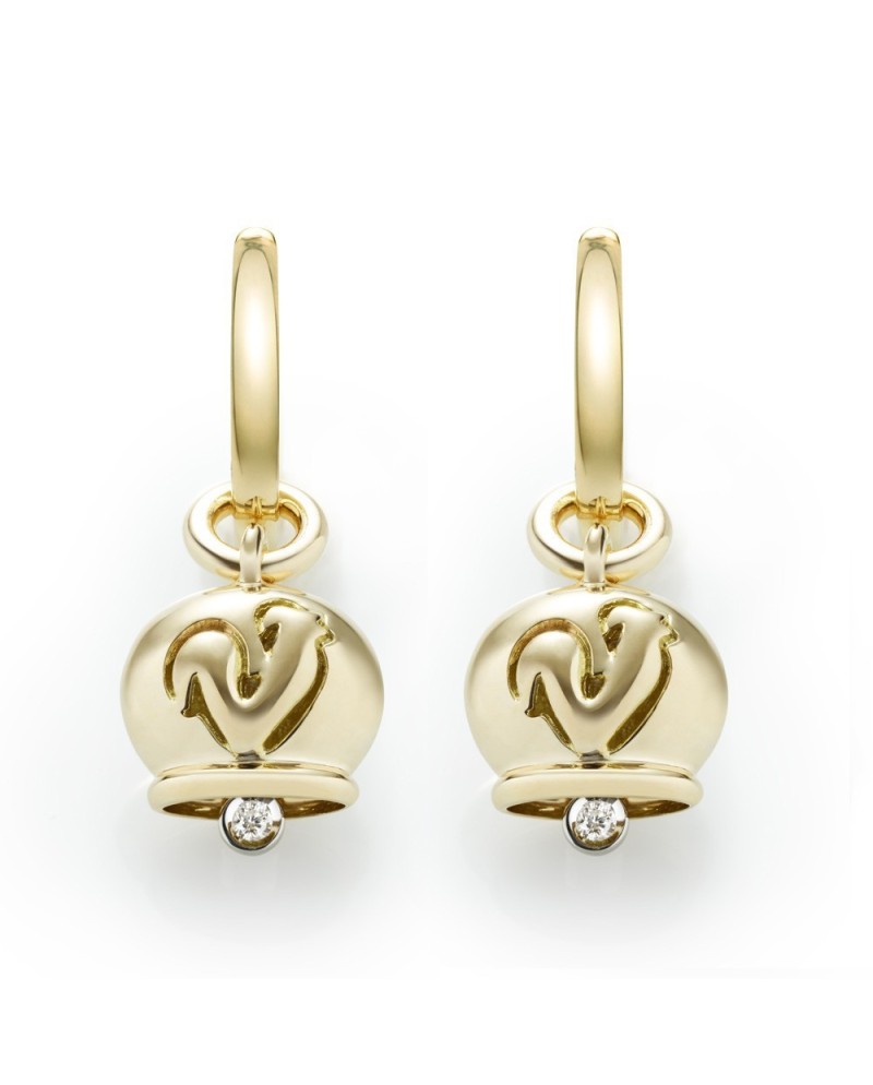 Chantecler Campanella micro earrings in yellow gold and a diamond