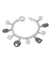 Bracciale Gerardo Sacco in Argento con Perle e Maschere