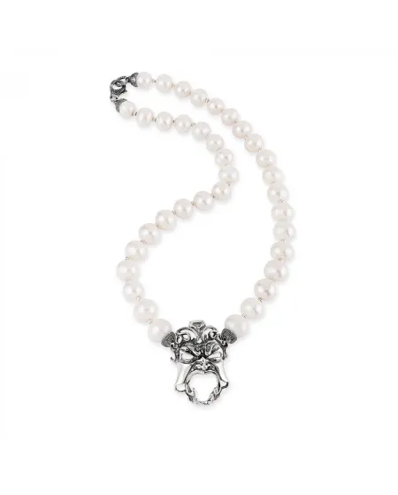 Collana Gerardo Sacco con Perle e Maschera in Argento