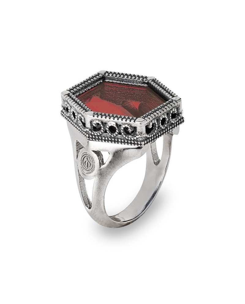 Bague Carreau Gerardo Sacco en Argent avec Zircone