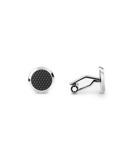 Gemelli Montblanc Meisterstuck in Acciaio con Inserto Lacca Nero